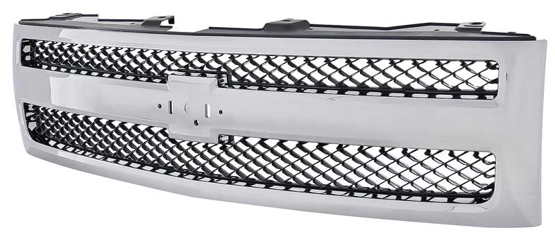 2007-13 Chevrolet Silverado 1500 Grill Assembly Mesh Insert Chrome/Textured Black