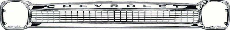 1964-66 Chevrolet Truck Suburban Panel Truck Grill Chrome Plated Features Black "CHEVROLET" Lettering