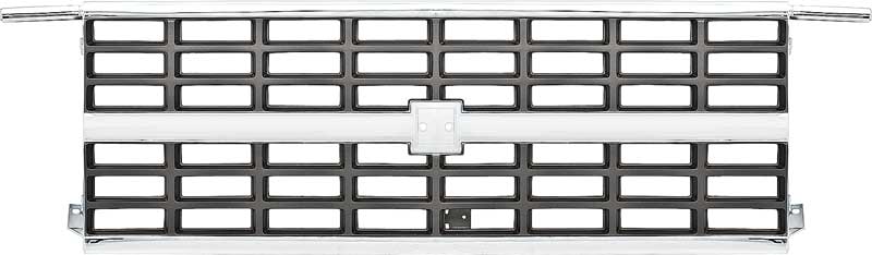 1989-91 Chevrolet Truck R/V Front Grill Chrome with Emblem Pad Dual Headlamps