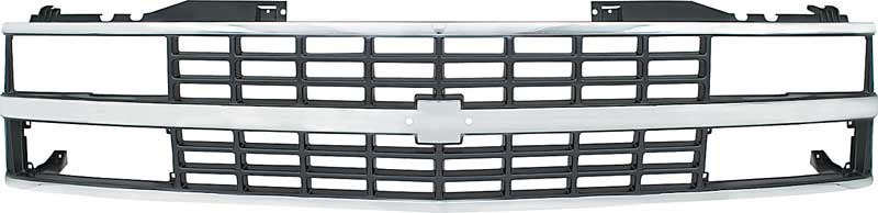 1988-93 Chevy C/K GMT400 Pickup, Blazer, Suburban Front Grill Dual Composite Headlamps Chrome