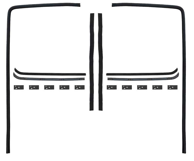 1955-59 GM Truck Glass Run & Window Felt Anti Rattle Weatherstrip 18-Piece Set