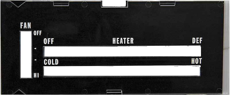 1973-79 Camaro Heater Control Lens with Black Backing Paper without AC