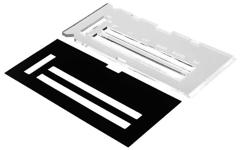 1973 Camaro Heater Control Lens with Air Conditioning with Black Backing Paper