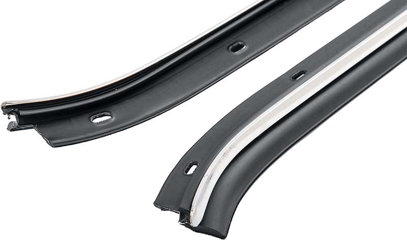 1970-79 Camaro, Firebird Door Windowfelt Set Outer RH and LH with Flat Chrome Bead 2 Piece Set