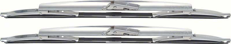 Windshield Wiper Blades Aero Style 15" for 1/4" (7mm) Bayonet Style Arms Pair Various Models
