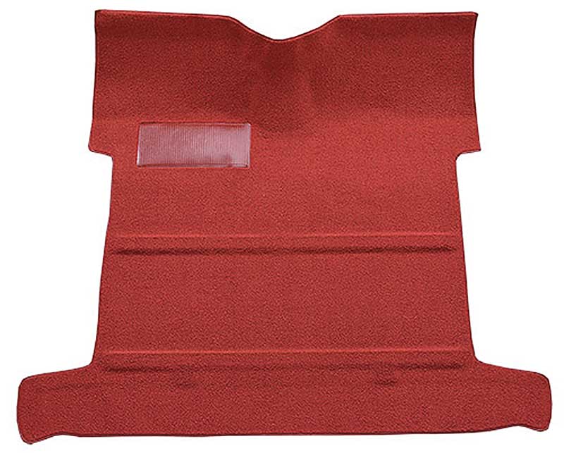 1955-59 Chevrolet/GMC Truck Full Floor Carpet Kit w/o Holes Flat Floor Molded Standard Backing Loop Red