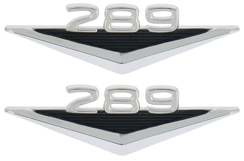 1963-68 Ford 289 V8 Fender Emblem - Aluminum (Concours Correct)