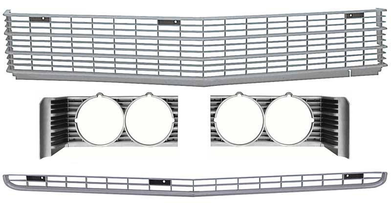 1969 Impala / Full Size Front Grills and Headlamp Bezel Set - 4 Piece Set