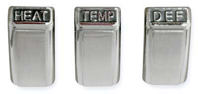 1968 Mustang Heater Control Knob Set Without AC 3 pieces