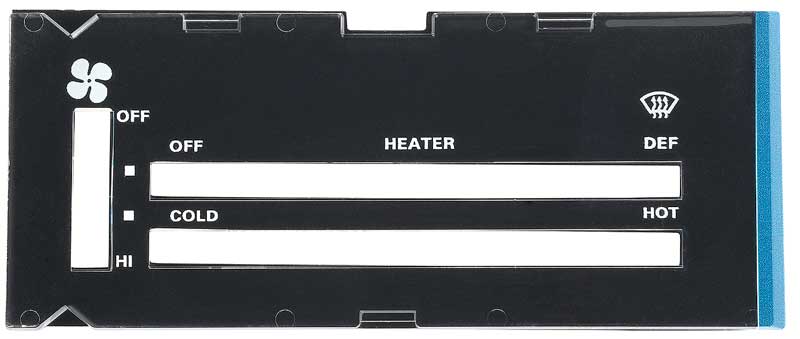 1980-81 Camaro Heater Control Lens with Black Backing Paper without AC
