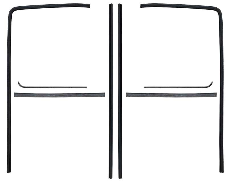 1951-55 Chevrolet, GMC Pickup Truck Authentic Window Felt kit, Division Bars & Upper Channels 8 Piece Set