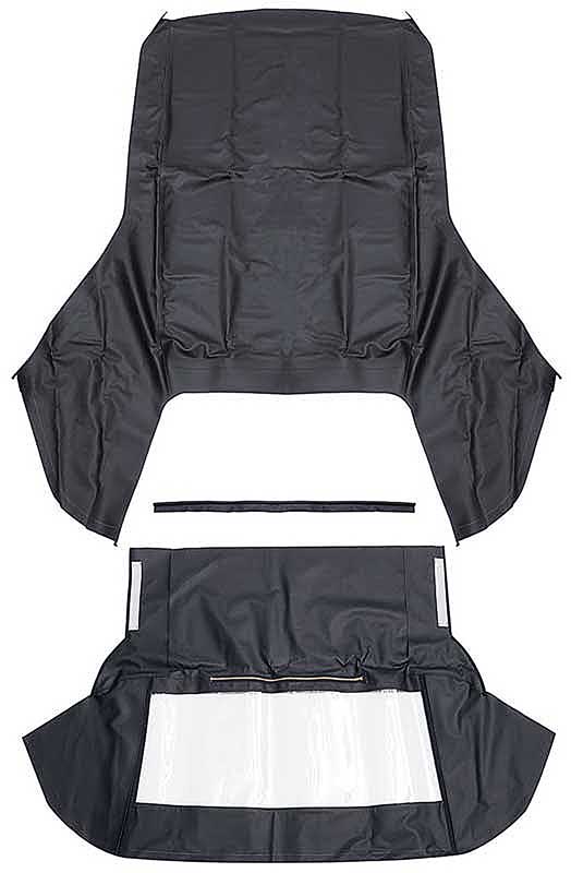 1967-69 Camaro / Firebird Convertible Top Set With Zipper Style Plastic Window Vinyl Black