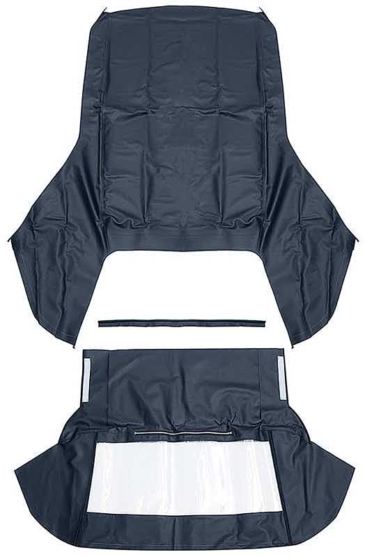 1967-69 Camaro / Firebird Convertible Top Set With Zipper Style Plastic Window Vinyl Blue