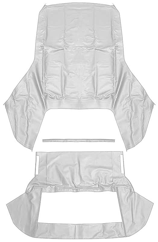 1967-69 Camaro, Firebird Convertible Top Set with Zipper Style Plastic Window Vinyl White