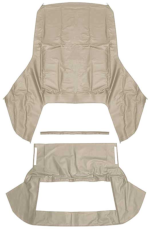 1967-69 Camaro / Firebird Convertible Top Set With Zipper Style Plastic Window Vinyl Beige