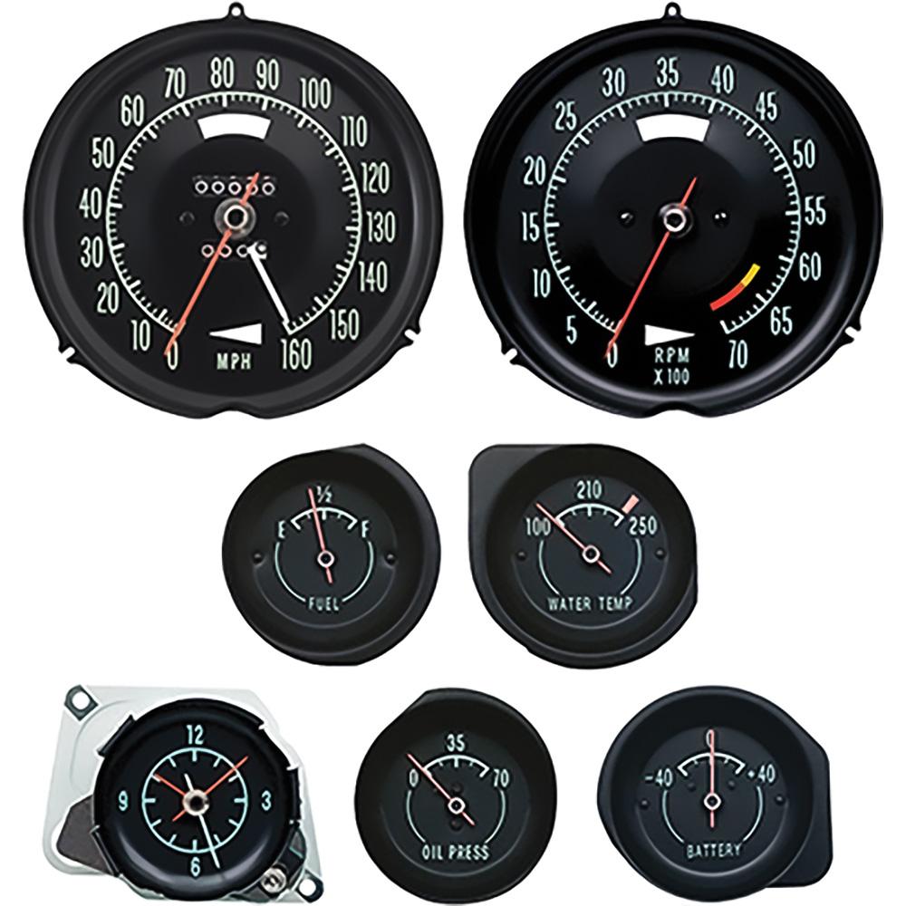 1968 Corvette Dash Gauge Kit 6500 Redline With Speed Warning