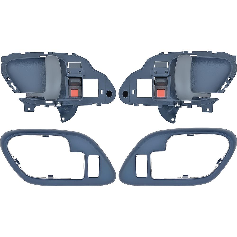 1995-02 Chevy, GMC Pickup Truck, SUV Inner Door Handle Set With Bezels Power Locks Black Lever Blue Housing
