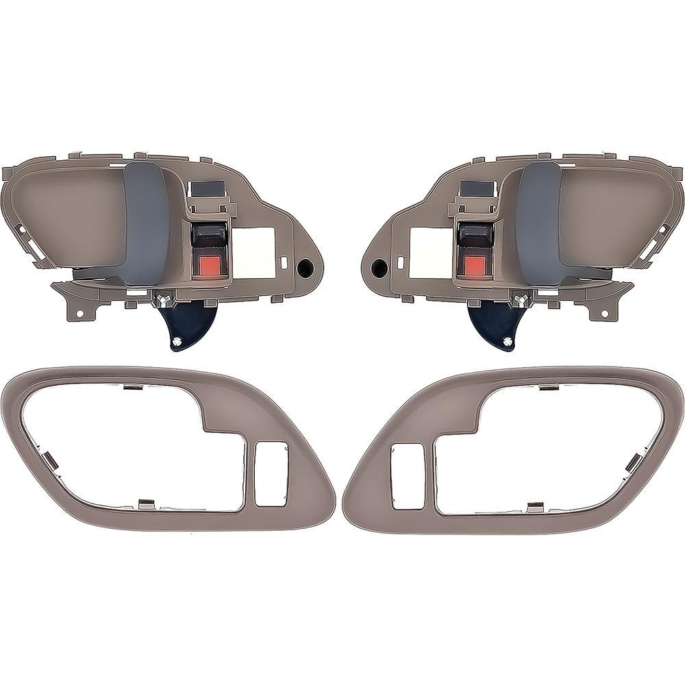 1995-02 Chevy, GMC Pickup Truck, SUV Inner Door Handle Set With Bezels Power Locks Black Lever Brown Housing