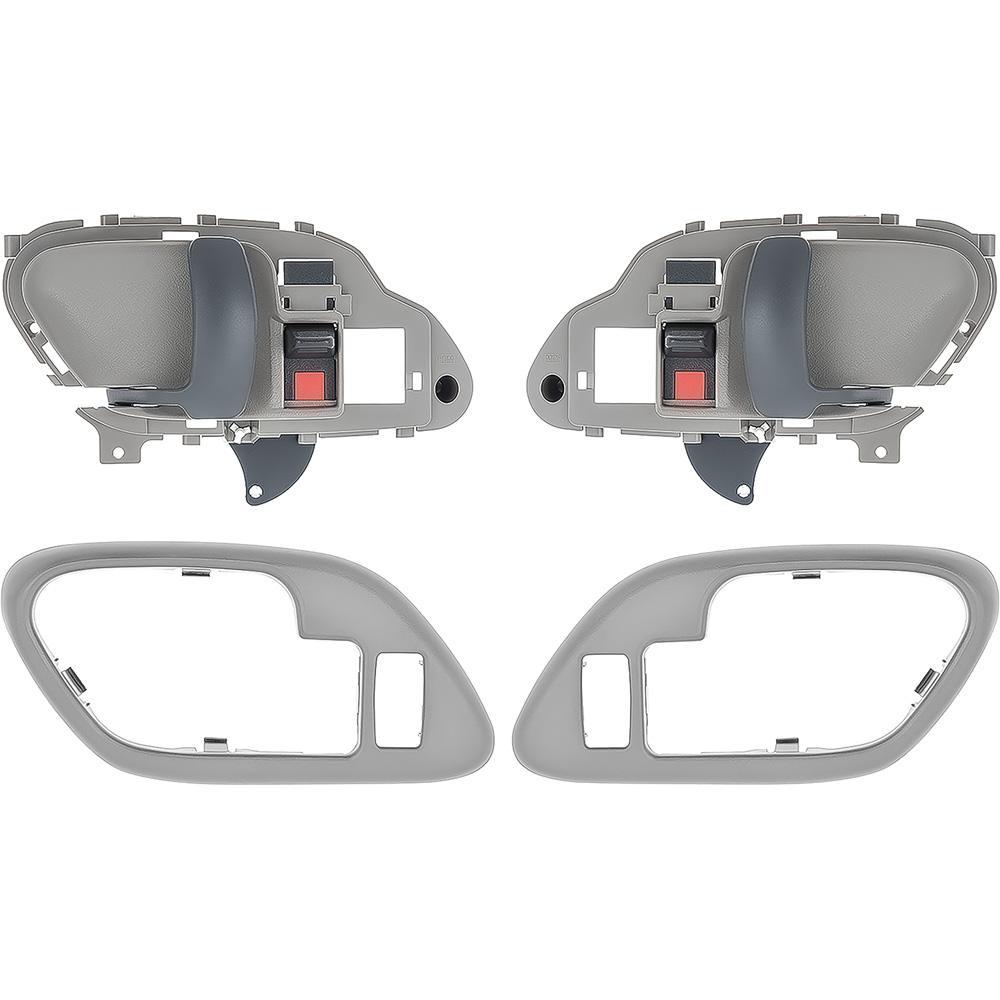 1995-02 Chevy, GMC Pickup Truck, SUV Inner Door Handle Set With Bezels Power Locks Black Lever Gray Housing