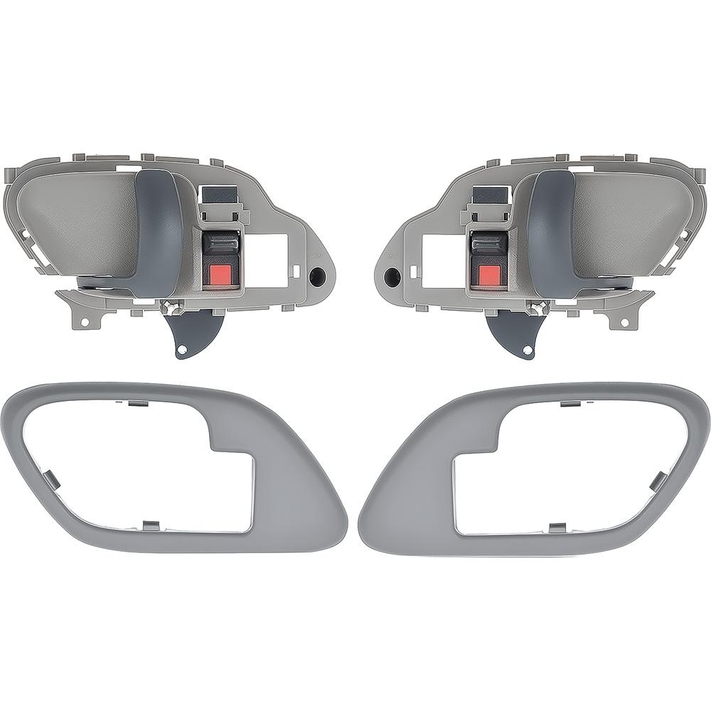 1995-02 Chevy, GMC Pickup Truck, SUV Inner Door Handle Set With Bezels Manual Locks Black Lever Gray Housing