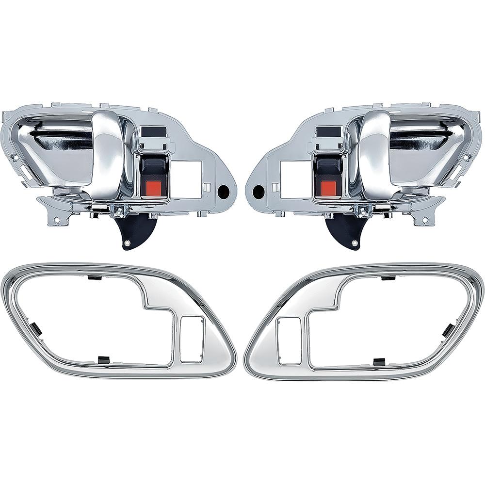 1995-02 Chevy, GMC Pickup Truck, SUV Inner Door Handle Set With Bezels Power Locks Chrome Lever Chrome Bezel
