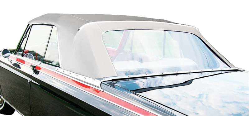 1964-65 Ddoge, Plymouth C-Body Convertible Rear Window Plastic Curtain Pinpoint Vinyl White