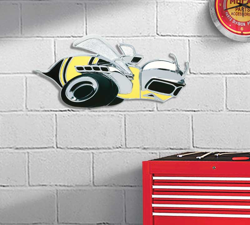 Photorealistic Metal Sign Super Bee Logo Measures 14" X 7"