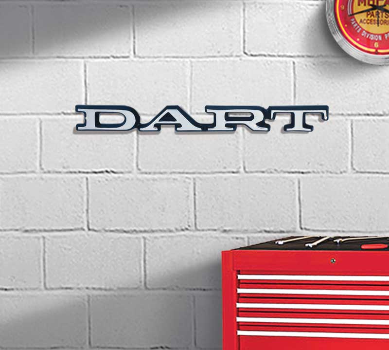 Photorealistic Metal Sign Dart Logo Measures 20" X 2"