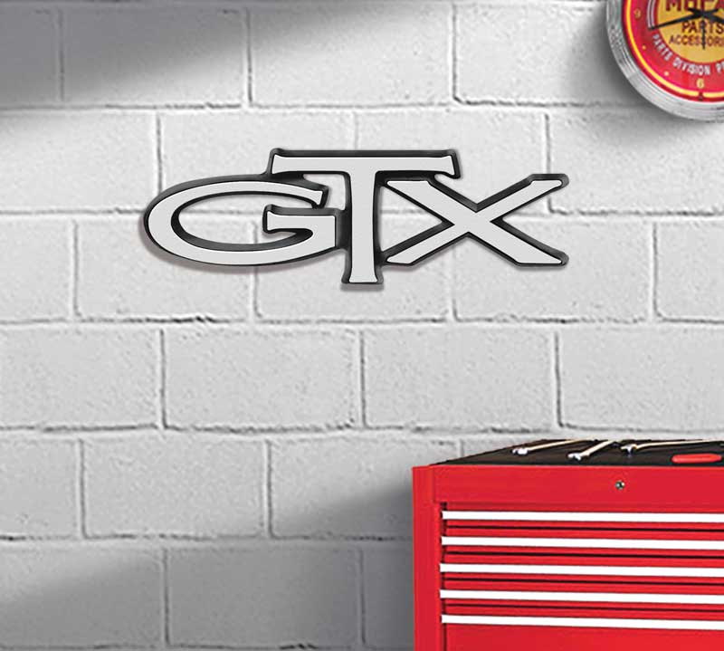 Photorealistic Metal Sign GTX Logo Measures 14" X 4"