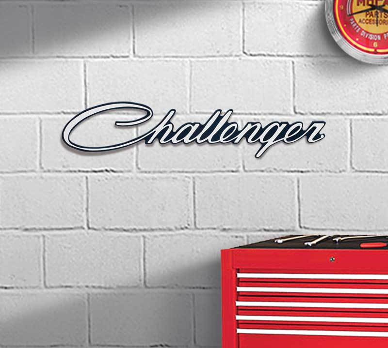 Photorealistic Metal Sign Challenger Logo Measures 20" X 4"