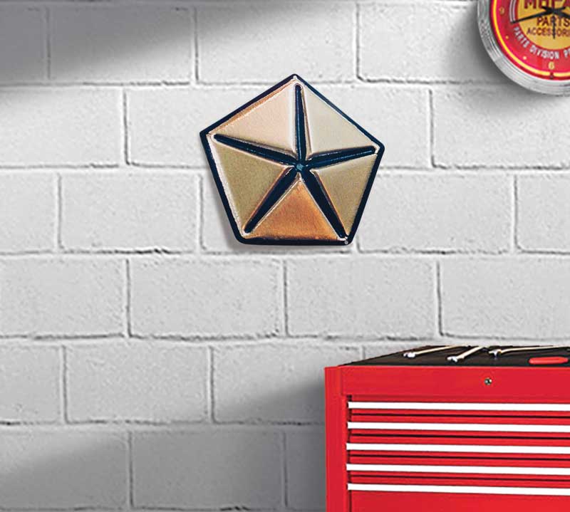 Photorealistic Metal Sign Pentastar Logo Measures 12" X 11"