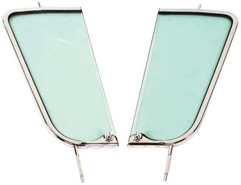 1955-1959 Chevy, GMC Truck Vent Glass and Chrome Frame Tinted Glass LH and RH Pair