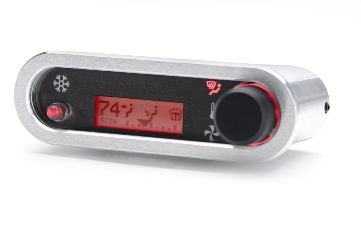 DCC Digital Climate Control - Vintage Air Gen IV - VHX Style - Horizontal, Satin Bezel, Red Display