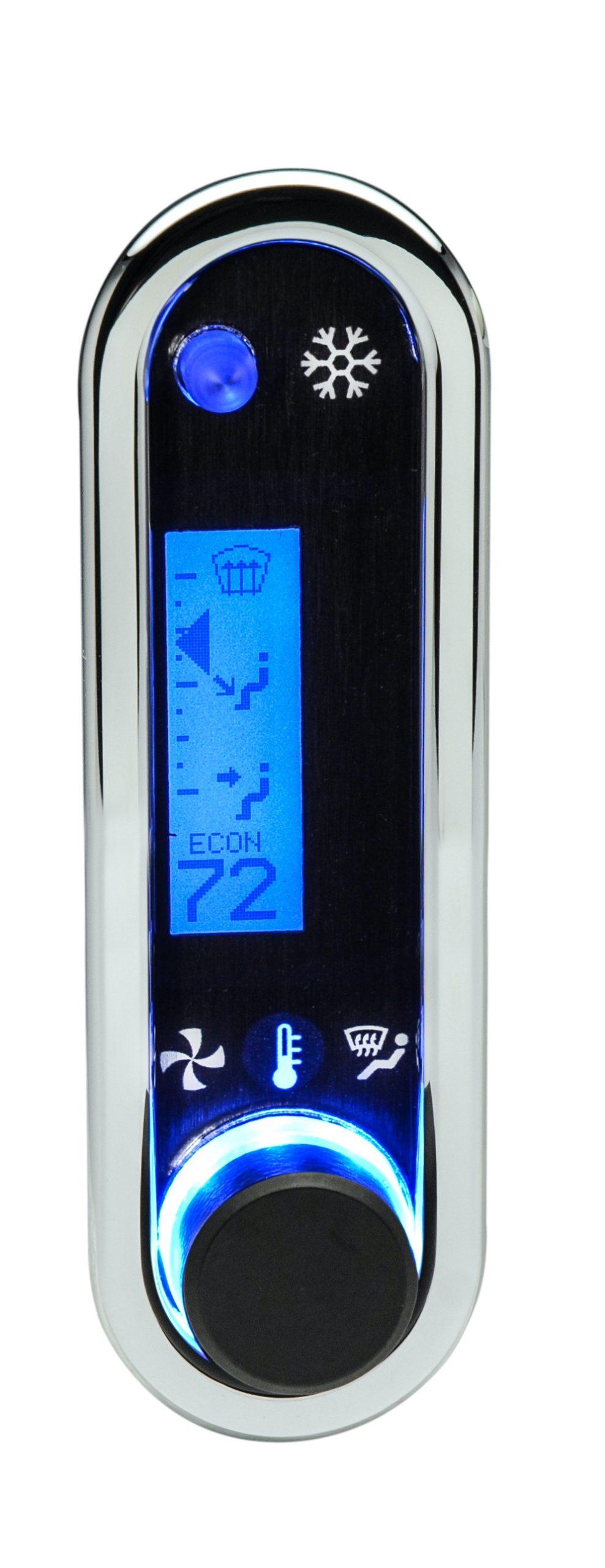 DCC Digital Climate Control - Vintage Air Gen IV - VHX Style - Vertical Chrome, Blue Display