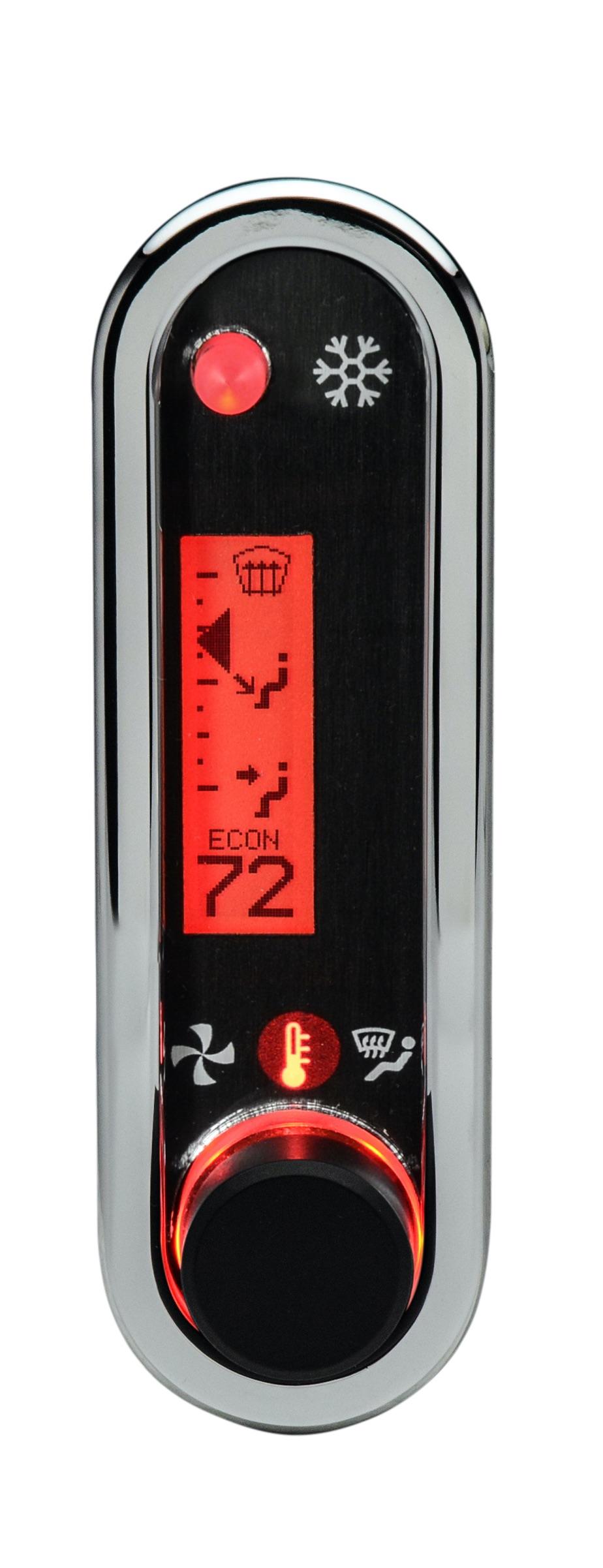 DCC Digital Climate Control - Vintage Air Gen IV - VHX Style - Vertical, Chrome, Red Display