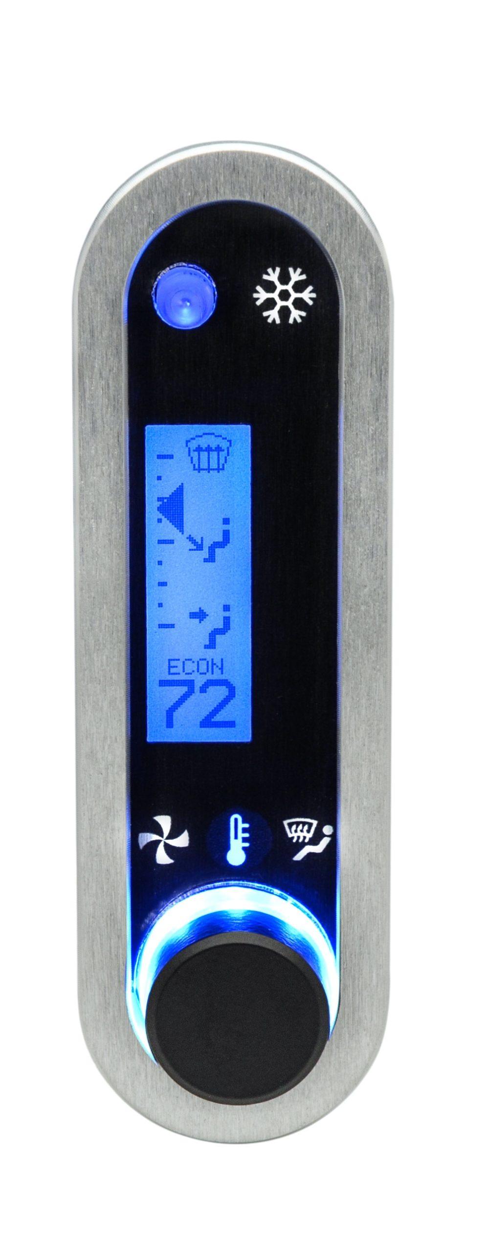 DCC Digital Climate Control - Vintage Air Gen IV - VHX Style - Vertical, Satin Bezel, Blue Display