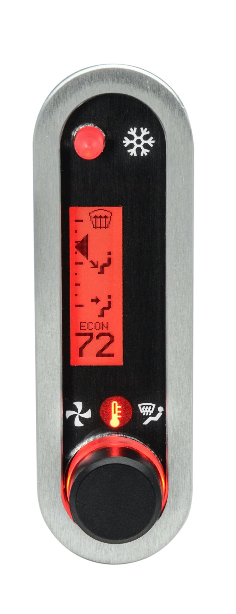 DCC Digital Climate Control - Vintage Air Gen IV - VHX Style - Vertical, Satin Bezel, Red Display