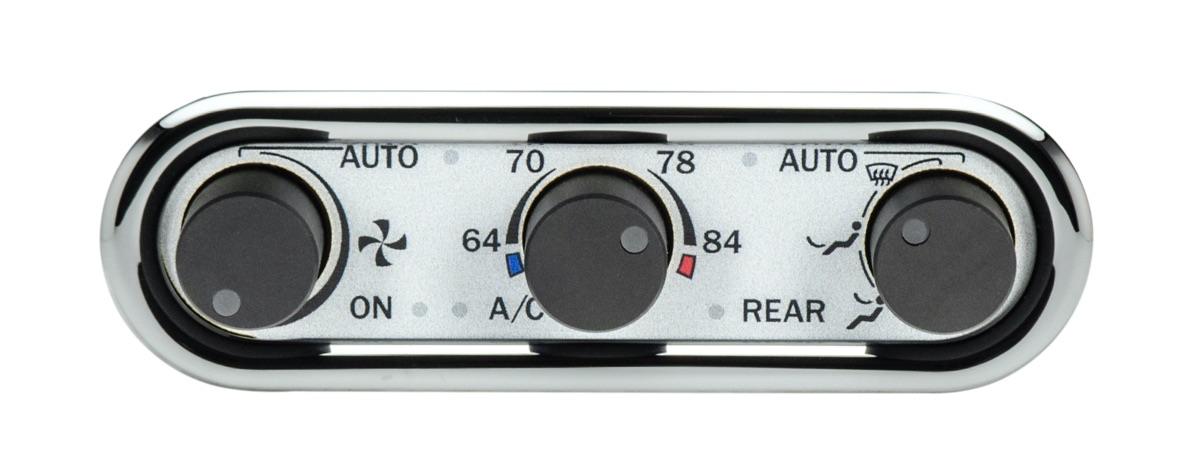 DCC Digital Climate Control - Vintage Air Gen IV 3-Knob, Horizontal, Chrome, Silver Alloy, White Display