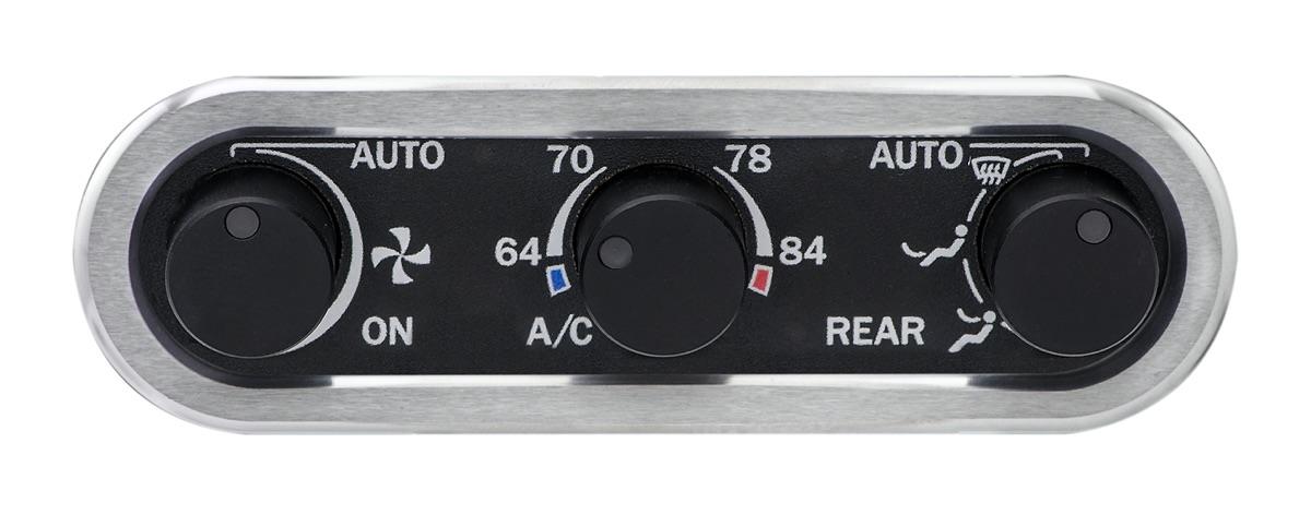 DCC Digital Climate Control - Vintage Air Gen IV 3-Knob, Horizontal, Satin, Black Alloy, White Display