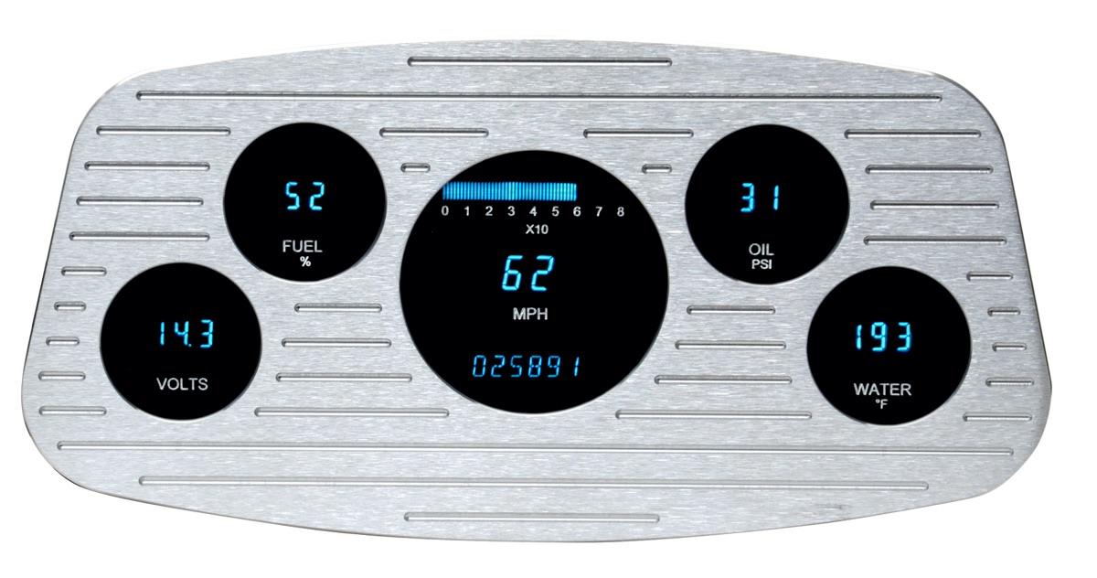 34 Ford VFD instrumentation system w/Blue and Teal Lenses