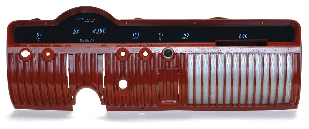 50-51 Mercury VFD six gauge system w/clock w/Blue and Teal Lenses
