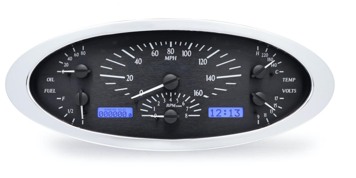 1932 Ford Car VHX System, Black Alloy Style Face, Blue Display