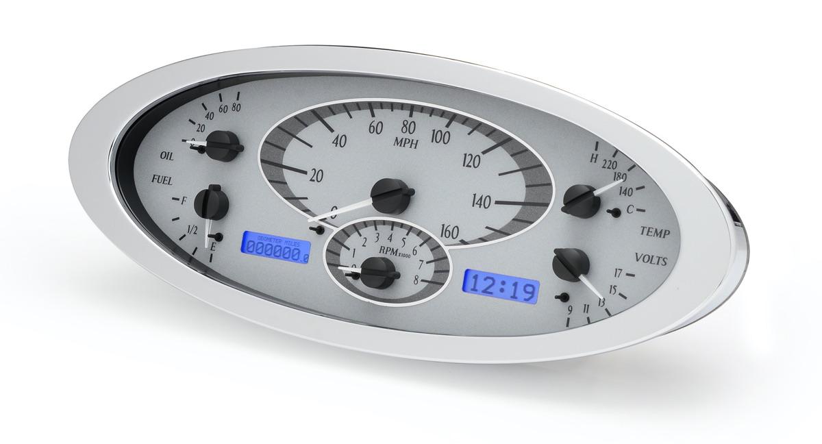 1932 Ford Car VHX System, Silver Alloy Style Face, Blue Display