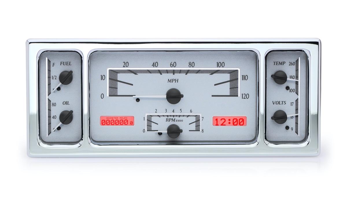 1935-36, 1939 Ford Car VHX System, Silver Alloy Style Face, Red Display