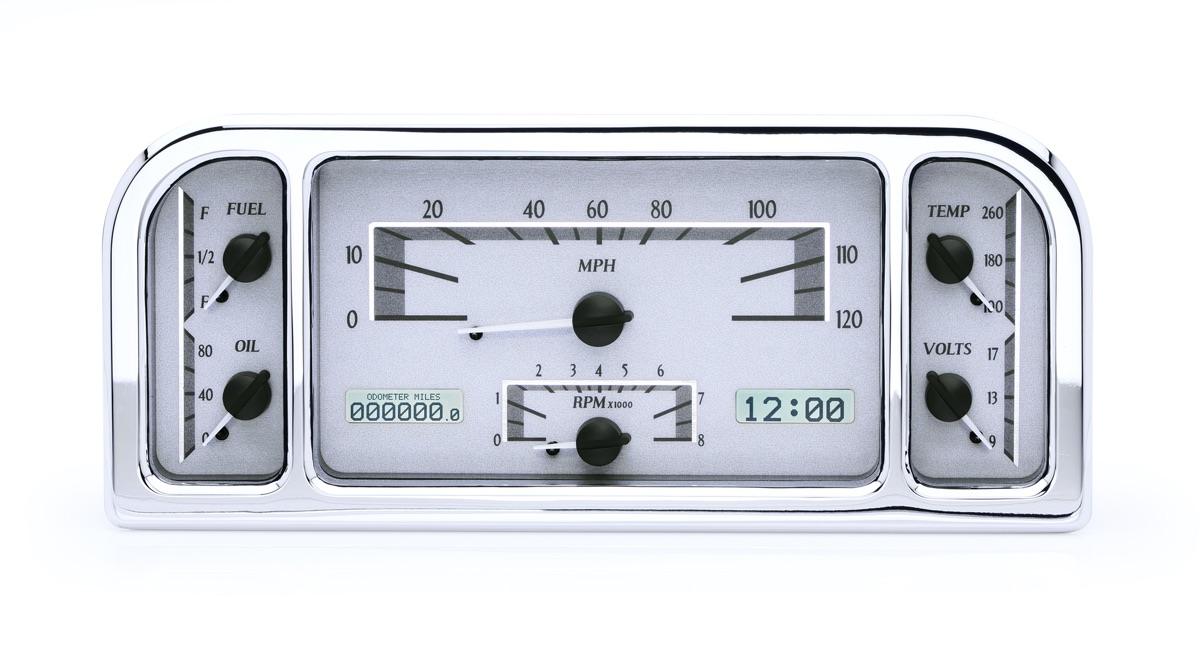 1937-38 Ford Car VHX System, Silver Alloy Style Face, White Display
