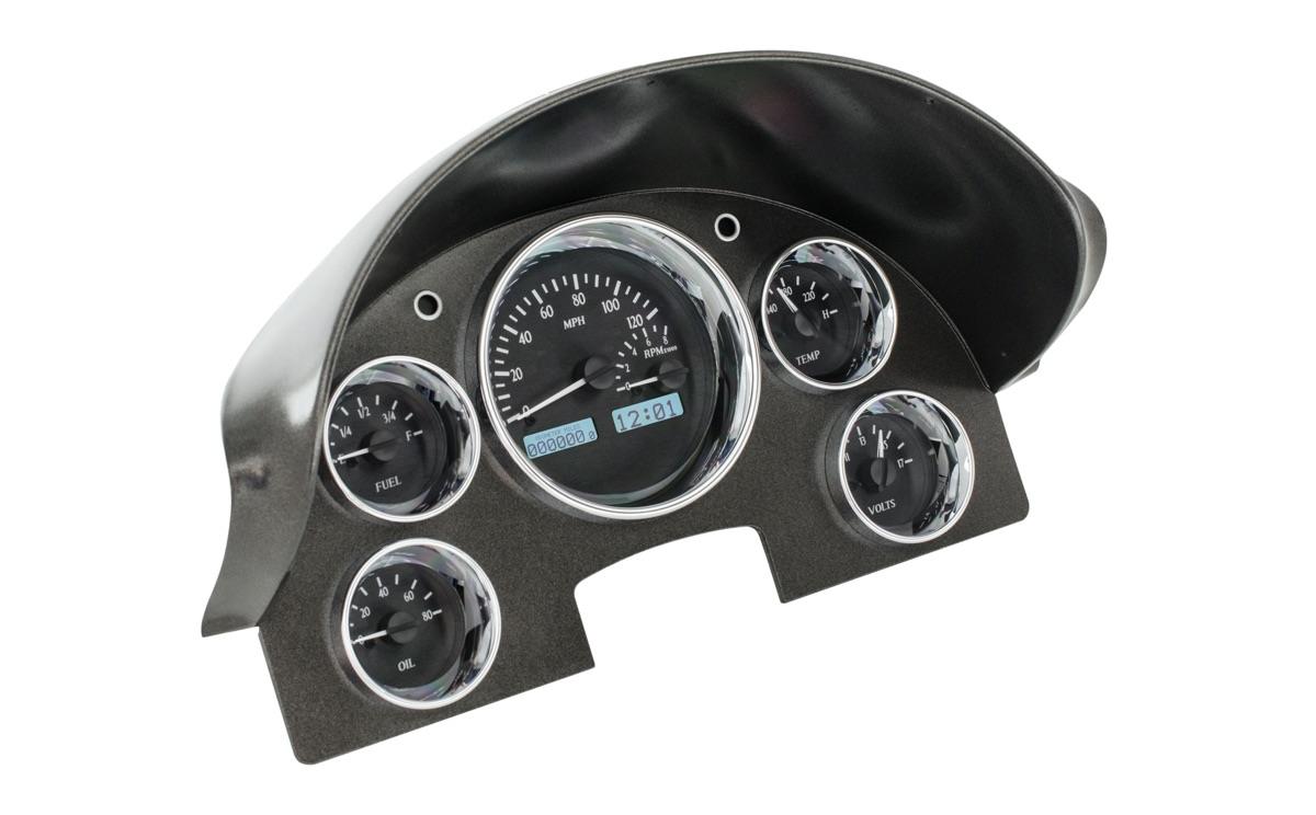 1956 Ford Car VHX System, Black Alloy Style Face, White Display