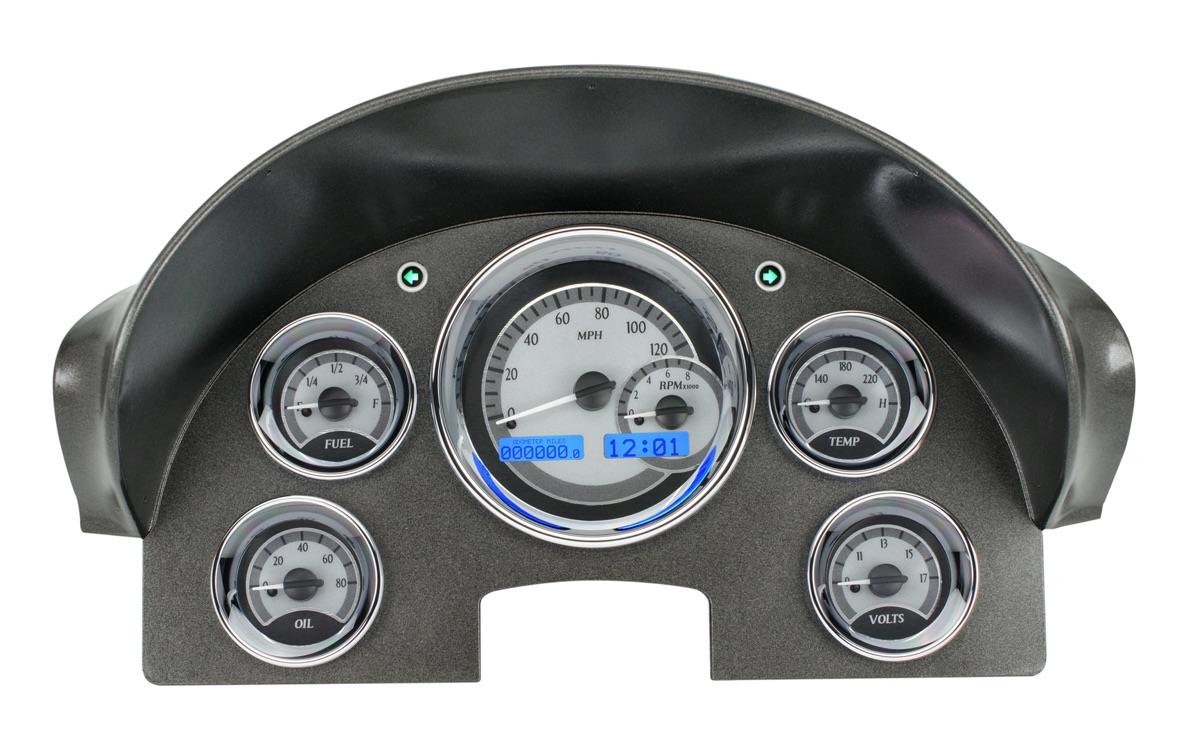 1956 Ford Car VHX System, Silver Alloy Style Face, Blue Display