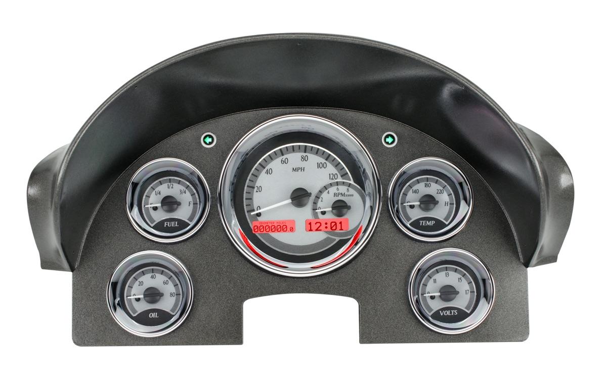 1956 Ford Car VHX System, Silver Alloy Style Face, Red Display