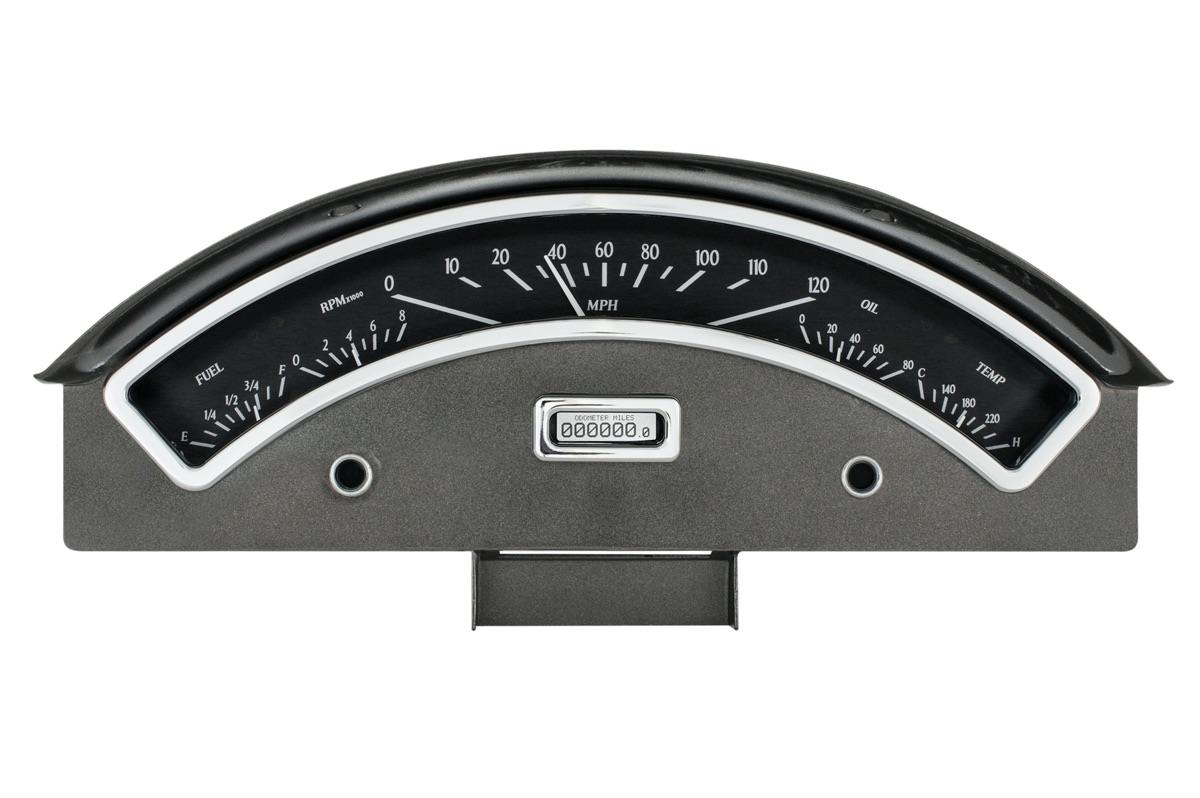 1957 Ford Car VHX System, Black Alloy Style Face, White Display