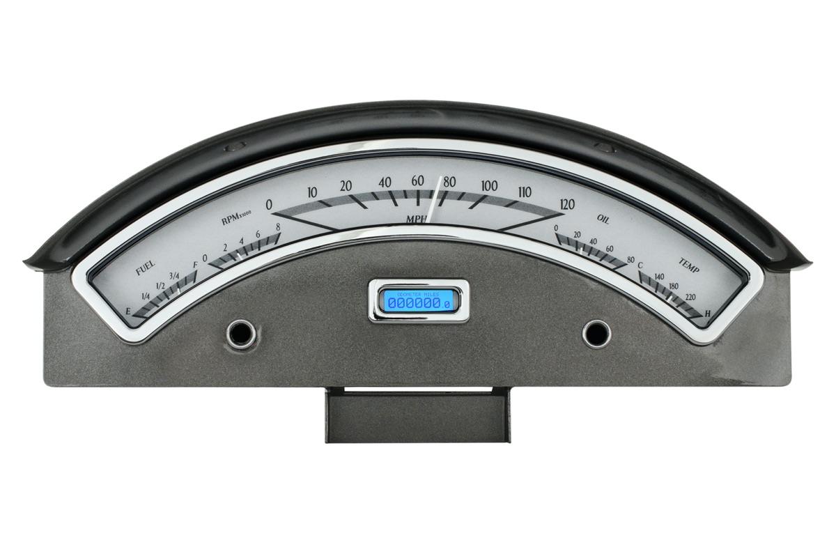 1957 Ford Car VHX System, Silver Alloy Style Face, Blue Display
